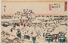 「東都名所」 「吉原(よしわら)日本堤(にほんづつみ)雪之朝(ゆきのあした)」