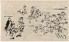 MFA-21.5805延宝期・・師宣「上野花見の躰（てい）」「花見の宴に向かう侍と若衆」