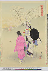 「日本花図絵」 「熊野」「いかにせん都の春もおしかれと馴しあつまの花やちるらん」