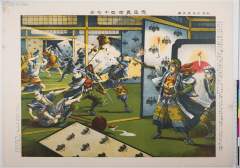 AkoRH-R0481・・「教育日本歴史画」「義士四十七士吉良の首級を洗ひて墓前に供ふ」