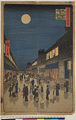 BAMPFA-1919.0110安政03・09・広重〈1〉「名所江戸百景」「猿わか町　よるの景」 
