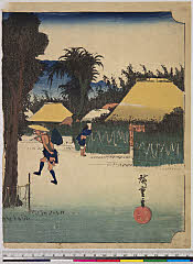 BAMPFA-1919.1122天保０３・・広重〈1〉（「東海道五拾三次之内」）（「水口」「名物干瓢」）