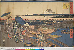 BAMPFA-1919.0124嘉永０６・11・広重〈1〉「江戸名所」「にほんばし　江戸ばし」