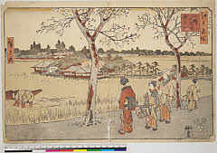 BAMPFA-1919.0126嘉永０６・08・広重〈1〉「江戸名所」「上野　不忍池　弁天ノ社」