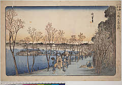 BAMPFA-1919.0143天保０３・広重〈1〉「江都名所」「上野不忍の池」