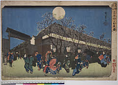 BAMPFA-1919.0144天保期・・広重〈1〉「東都名所」「吉原仲之町夜桜」