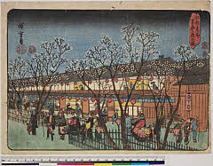 BAMPFA-1919.0151天保・広重〈1〉「江都名所」「吉原夜の桜」