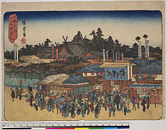 BAMPFA-1919.0152天保・広重〈1〉「江都名所」「芝神明祭礼」