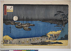 BAMPFA-1919.0169天保14・・広重〈1〉「江戸名所三つの眺」「高なわの月」