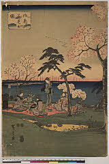 BAMPFA-1919.0171弘化０４・広重〈1〉（「江戸名所四季の眺」）「御殿山花見之図」