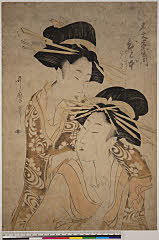 BAMPFA-1919.0260享和頃・・歌麿〈1〉「大文字屋内　ひと本」「せんくわく」「ばんき」