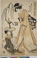 BAMPFA-1919.0388文化０４・07・英山「当風美人華尽」「ほつそりとした柳の腰本風」