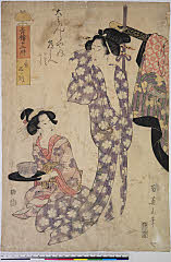 BAMPFA-1919.0393文化０９・英山「青楼十二時」「昼　巳ノ刻」「大もんしや内　常しへ」「あをば」「みとり」