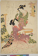 BAMPFA-1919.0410・・英泉「今様七小町」「草紙洗の見立」