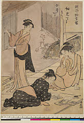 BAMPFA-1919.0437天明頃・・清長「誹風柳多留」「細見をみて女房いゝ？」