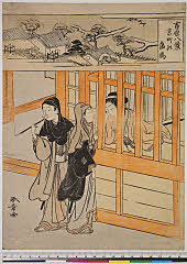 BAMPFA-1919.0491・春章〈1〉「吉原八景」「京町の落雁」