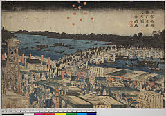 BAMPFA-1919.0500・春朗(北斎)「江都両国橋夕涼花火之図」