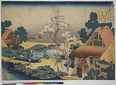 BAMPFA-1919.0505天保・・北斎「百人一首うはかゑとき」「小野の小町」