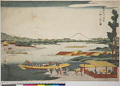 BAMPFA-1919.0525文化文政・北寿「東海道川崎宿　六郷川渡之図」