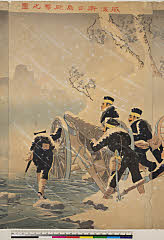 BAMPFA-1919.0610b明治２８・03・清興「威海衛日島砲撃之図」