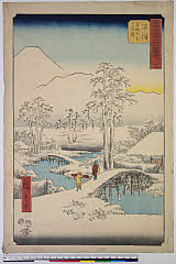 BAMPFA-1919.0063安政０２・07・広重〈1〉「五十三次名所図会」「十三」「沼津」「足柄山不二雪晴」