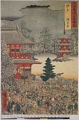 BAMPFA-1919.0076嘉永06・10・広重〈1〉「六十余州名所図会」「江戸」「浅草市」