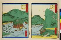 BM-1872_0713_0363文久０２・02・広重「諸国六十八景」「越中　青砥山」「越後　能生社」