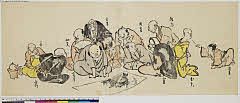 sjL4-0207嘉永03・人物集合図摺物断片 