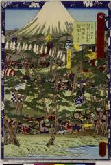 RV-2732-7-55元治01・09・芳艶「瓢軍談五十四場」「五十四　大尾」「久吉公目出度小田原を凱陣し給ふ」「真柴筑前守久吉」