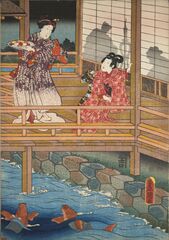 JA130211847-1852・豊国〈3〉夜の鯉池