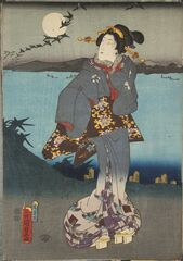 JA13036弘化０４・・国貞〈2〉（「近江八景之内」）（「堅田落雁」）