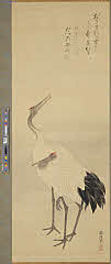iwsHS0025-1・豊岡治資鶴亀図対幅
