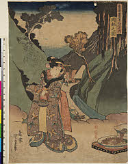 ROM-916.09.0098天保０５・国貞〈1〉「東海道五十三次之内」「岡部之図」