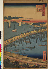 ROM-916.09.0064安政03・08・広重〈1〉「名所江戸百景」「両国橋　大川ばた」