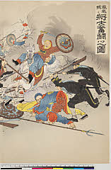 ROM-2004.34.1明治２７・11・月耕「鳳凰城ニ将士奮闘之図」