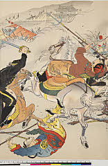 ROM-2004.34.2明治２７・11・月耕（「鳳凰城ニ将士奮闘之図」）