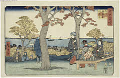 tsmUP42-045嘉永０６・11・広重〈1〉「江戸名所」「品川海晏寺紅葉見」