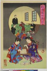 arcUP5053明治２３・・周延「幻灯写心競」「学校試験」
