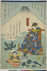 arcUY0650元治０１・11・芳盛「元治元甲子年十一月十五日子ノ刻　火性之人有卦ニ入」「歳徳神」