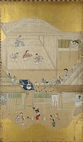 arcFS00-0001A-001・江戸初期芸能図屏風（右隻）