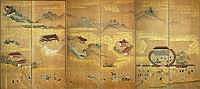 arcFS00-0005・東山名所図屏風相模掾操芝居図屏風