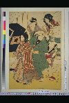 NDL-157-00-031文化06・・豊国〈1〉（「三十六ばんつゞき　役者十二つき」）（「十一月」「顔見せ楽屋新道の図」）〈4〉瀬川　菊之丞、〈1〉沢村　源之助、〈5〉岩井　半四郎