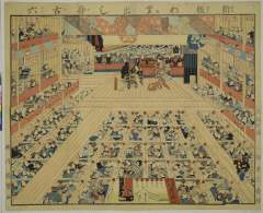 kuni80-1438万延０１・09・豊国〈3〉、国麿「新板わり出し寿古六」きつね忠信〈4〉中村　芝翫、静御前〈3〉沢村　田之助