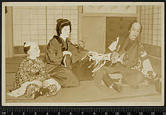 sol-E-02-07-34昭和０６・1931歌舞伎座「神明恵和合取組」め組辰五郎〈15〉市村　羽左衛門、辰五郎女房お仲〈6〉尾上　梅幸、辰五郎一子又八〈1〉坂東　慶三