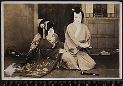 sol-E-02-10-43昭和１９・1944歌舞伎座「菅原伝授手習鑑」舎人桜丸〈15〉市村　羽左衛門、桜丸女房八重〈7〉市村　家橘