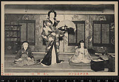sol-I-01-22-09明治４２・1909市村座「［伽羅先代萩］裏表伊達染小袖」鶴千代君〈〉吉丸、乳人政岡〈6〉尾上　菊五郎、千松〈〉尾上　梅雄
