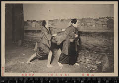 sol-I-01-25-41明治４４・1911歌舞伎座「［人情噺文七元結］文七元結」手代文七〈7〉坂東　三津五郎、左官長兵衛〈6〉尾上　菊五郎