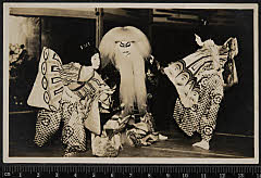 sol-I-02-03-34大正１４・1925市村座「［春興鏡獅子］鏡獅子」胡蝶の精〈〉尾上　琴次郎、獅子の精〈6〉尾上　菊五郎、胡蝶の精〈〉尾上　菊丸