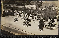 sol-I-04-01-36昭和０９・1934歌舞伎座「鬼一法眼三略巻　菊畑」吉岡鬼一法眼〈7〉松本　幸四郎、息女皆鶴姫〈1〉中村　魁車、奴智恵内実は御厩喜三太〈6〉尾上　菊五郎、奴虎蔵実は源牛若丸〈15〉市村　羽左衛門