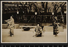 sol-I-04-02-32昭和１４・1939歌舞伎座「［浮世柄比翼稲妻］花彩三幅姿　鞘当」不破伴左衛門〈1〉中村　吉右衛門、仲居お梅〈3〉中村　梅玉、名古屋山三〈6〉尾上　菊五郎